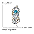 Alloy Crystal Rhinestone Feather Brooch For Suit Lapel Accessories view 5