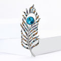 Alloy Crystal Rhinestone Feather Brooch For Suit Lapel Accessories view 2