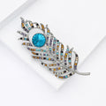 Alloy Crystal Rhinestone Feather Brooch For Suit Lapel Accessories view 4