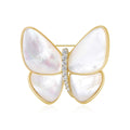 Natural Shell Butterfly Brooch For Elegant Suit Lapel Decoration view 2