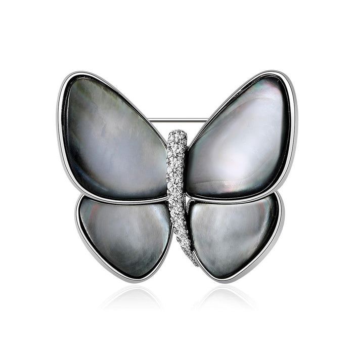 Natural Shell Butterfly Brooch For Elegant Suit Lapel Decoration