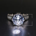 Luxury Wedding Ring Large Sparkling Zircon Engagement Ring European Proposal Finger Ring view 5