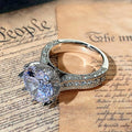 Luxury Wedding Ring Large Sparkling Zircon Engagement Ring European Proposal Finger Ring view 2