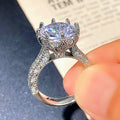 Luxury Wedding Ring Large Sparkling Zircon Engagement Ring European Proposal Finger Ring view 4