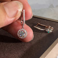 Fashion Two Piece Earring Set With Delicate Round Dangle Earrings And Sparkling Ear Cuffs view 1