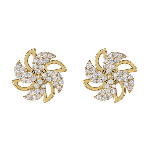 Women's Korean Style Pinwheel Stud Earrings 2022 Trendy Internet Celebrity Fashion Ear Jewelry