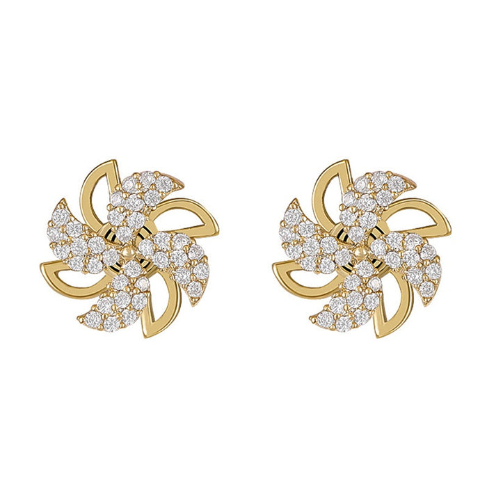 Women's Korean Style Pinwheel Stud Earrings 2022 Trendy Internet Celebrity Fashion Ear Jewelry