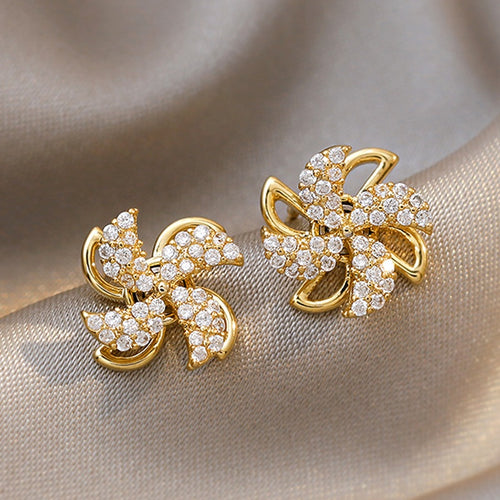 Women's Korean Style Pinwheel Stud Earrings 2022 Trendy Internet Celebrity Fashion Ear Jewelry