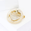 Copper Zircon Swan Brooch Pin For Luxury Women's Apparel Decoration view 3