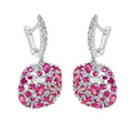 Luxury Full Rhinestone Red Crystal Huggie Earrings Trendy Glamour Women's Fashion Accessories view 4