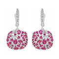 Luxury Full Rhinestone Red Crystal Huggie Earrings Trendy Glamour Women's Fashion Accessories view 2