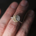 Vintage Round Moon Two Tone Zircon Ring, Hip Hop Fashion Unisex Finger Jewelry For Men And Women view 3