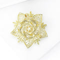 Vintage Alloy Camellia Pearl Brooch For Cardigan Shawl Coat view 4