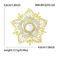 Vintage Alloy Camellia Pearl Brooch For Cardigan Shawl Coat view 5