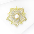 Vintage Alloy Camellia Pearl Brooch For Cardigan Shawl Coat view 3