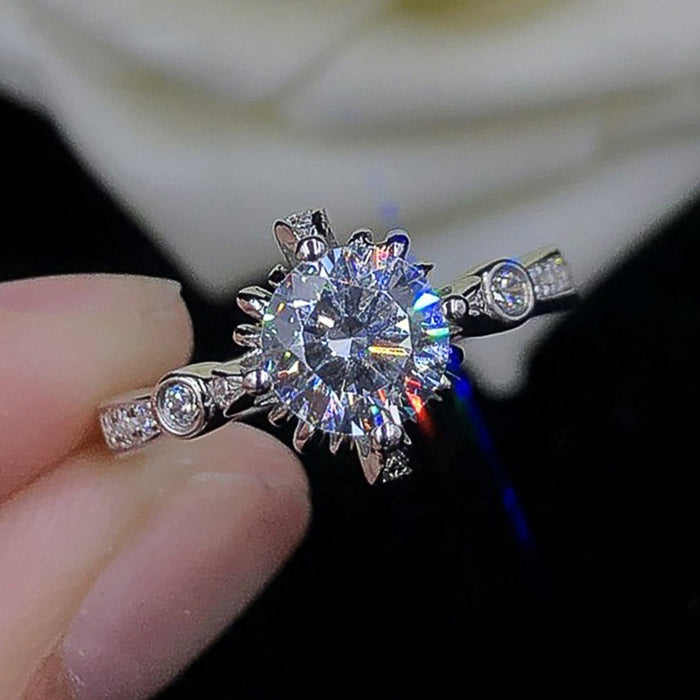 Sparkling Zircon Bridal Wedding Ring For Women, Elegant Foreign Trade Finger Jewelry