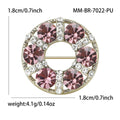 Alloy Rhinestone Round Brooch Pin Scarf Buckle For Clothing Closure view 5