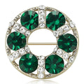 Alloy Rhinestone Round Brooch Pin Scarf Buckle For Clothing Closure view 2