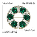 Alloy Rhinestone Round Brooch Pin Scarf Buckle For Clothing Closure view 6
