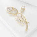 Gold Plated Alloy Tulip Brooch Pin For Lapel And Collar view 2
