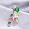 Alloy Zircon Peacock Brooch Pin For Elegant Suit Decoration view 3