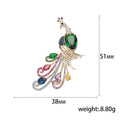 Alloy Zircon Peacock Brooch Pin For Elegant Suit Decoration view 5