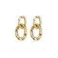 Elegant Irregular Geometric Liquid Metal Alloy Stud Drop Earrings view 5