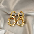 Elegant Irregular Geometric Liquid Metal Alloy Stud Drop Earrings view 2
