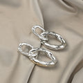 Elegant Irregular Geometric Liquid Metal Alloy Stud Drop Earrings view 4