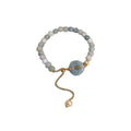 Chinese Style Cat Eye Stone Pearl Peace Buckle Kitten Heart Adjustable Beaded Bracelet view 5