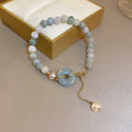 Chinese Style Cat Eye Stone Pearl Peace Buckle Kitten Heart Adjustable Beaded Bracelet view 3