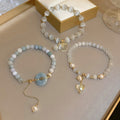 Chinese Style Cat Eye Stone Pearl Peace Buckle Kitten Heart Adjustable Beaded Bracelet view 1