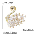 Copper Zircon Swan Brooch For Women's Suit Cardigan Decoration view 5