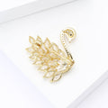 Copper Zircon Swan Brooch For Women's Suit Cardigan Decoration view 4