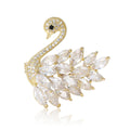 Copper Zircon Swan Brooch For Women's Suit Cardigan Decoration view 1