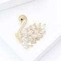 Copper Zircon Swan Brooch For Women's Suit Cardigan Decoration view 3