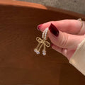 Minimalist Pearl Heart Flower Drop Earrings With Silver Pins Korean Style 2026 Trendy Women's Jewelry view 4