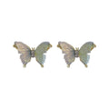 Fresh Acrylic Rhinestone Butterfly Stud Earrings With Silver Posts, Korean Sweet Cool Style view 5