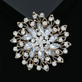 Alloy Rhinestone Marquise Flower Brooch Pin For Cardigans And Shawls view 2
