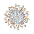 Alloy Rhinestone Marquise Flower Brooch Pin For Cardigans And Shawls view 1