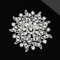 Metal Alloy Rhinestone Sunflower Brooch Pin For Garment Fastening view 2