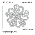 Alloy Rhinestone Flower Brooch Pin For Dresses And Cardigans – Gold view 4