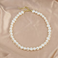 French Vintage Large White Pearl Necklace, Sweet Fashion Collarbone Chain For Women view 4