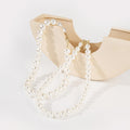 French Vintage Large White Pearl Necklace, Sweet Fashion Collarbone Chain For Women view 2