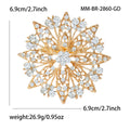 Alloy Rhinestone Sunflower Lapel Pin For Suits And Accessories Brooch view 6
