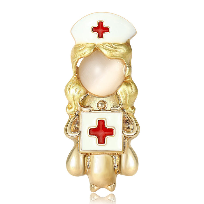 Alloy White Angel Nurse Brooch Pin For Medical Staff Accessories