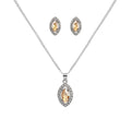 Elegant Vintage Palace Style Crystal Rhinestone Heart Oval Square Alloy Necklace Stud Set Earrings view 5