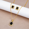 Elegant Vintage Palace Style Crystal Rhinestone Heart Oval Square Alloy Necklace Stud Set Earrings view 3