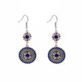 Vintage Bohemian Statement Alloy Enamel Sunflower Round Disc Dangle Hook Drop Ethnic Earrings view 5
