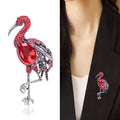 Alloy Rhinestone Flamingo Brooch Vintage Animal Lapel Pin For Apparel view 2